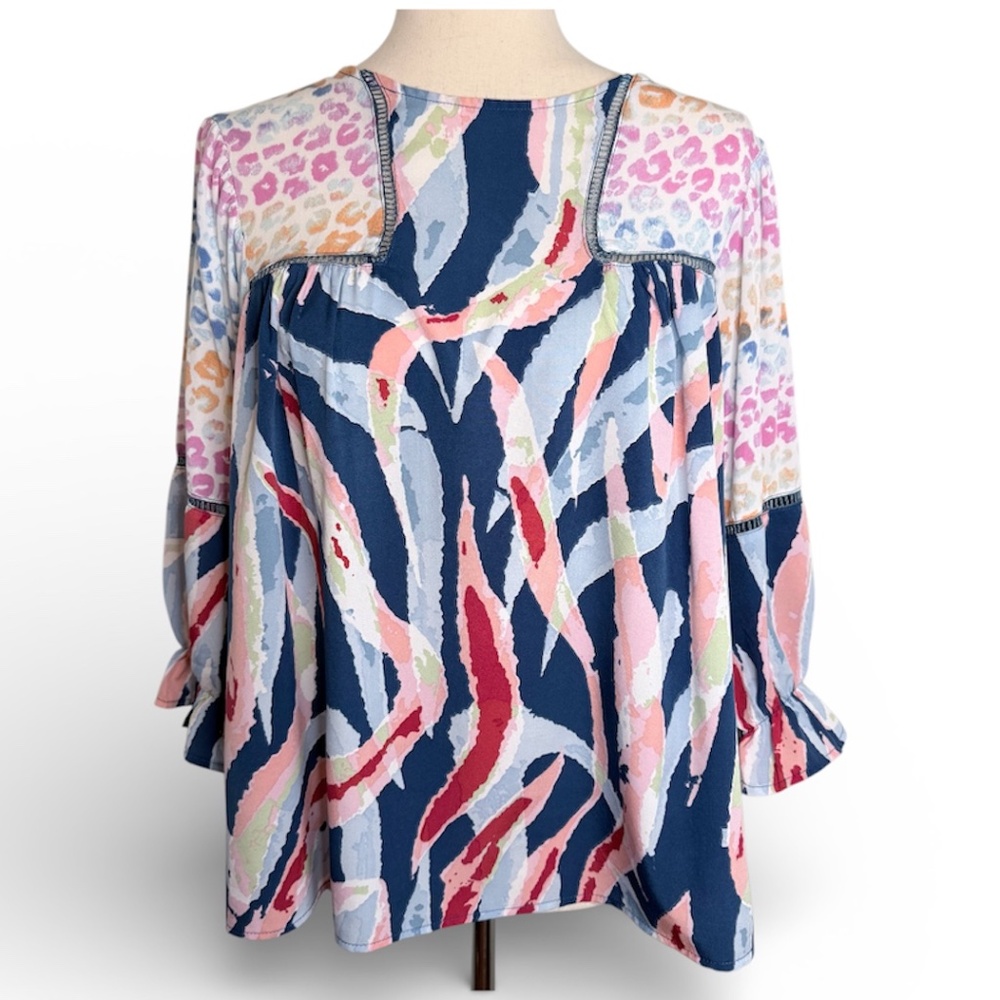 Umgee Women's Multi-Colored Multi-Patterned Top W… - image 2